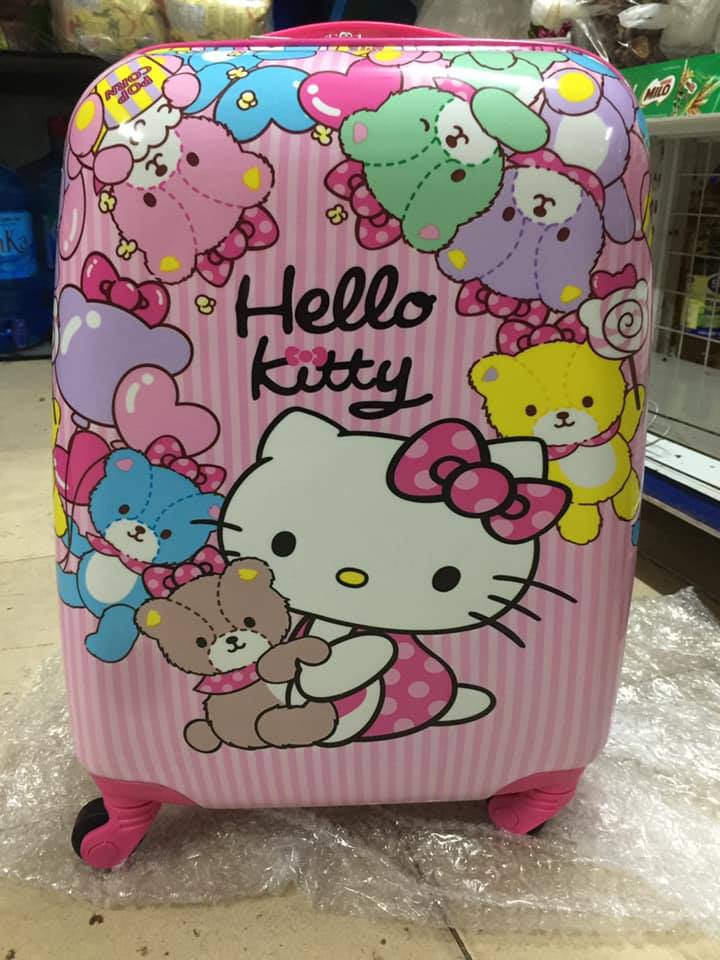 VALI HELLO KITTY 18 INCH (IN 2 MẶT) , VALI CHO BÉ GÁI