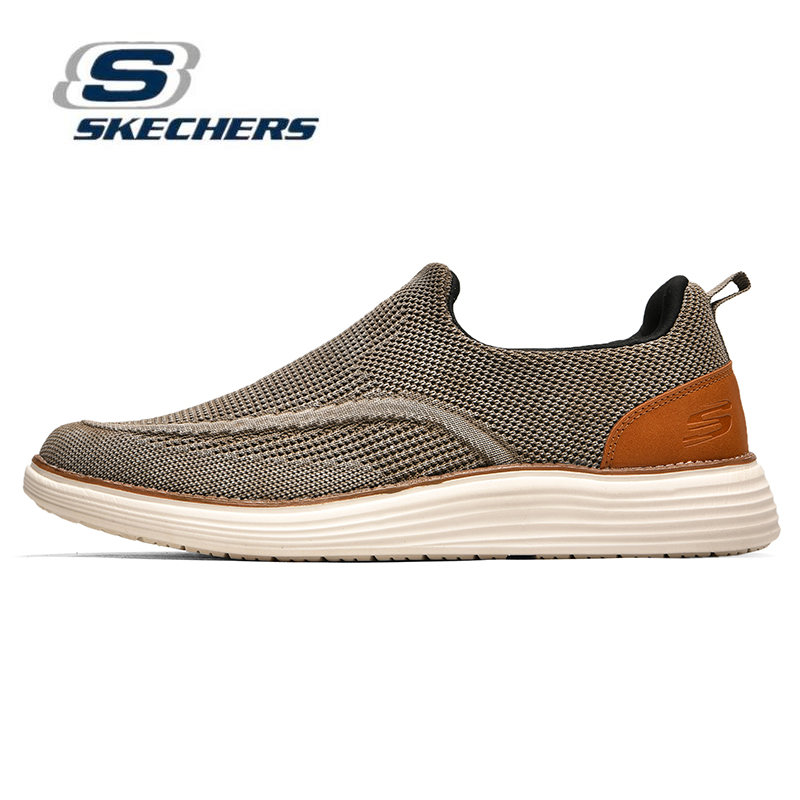 Skechers_Mới Nam Giày Thể Thao Xỏ Chân Tập Gym, Thường Ngày, Đi Học, Đi Làm Slip-Ins USA Street Wear Ingram Brackett Air-Cooled Memory Foam Goga Mat Arch, Heel Pillow, Relaxed Fit, Slip-Ins, Vegan - 210609-TPE