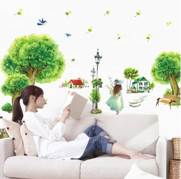 Decal trang trí Cây Tiên xanh