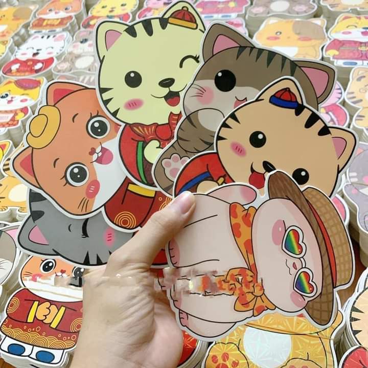 10 Cái bao lì xì Chibi mèo thần tài 2023