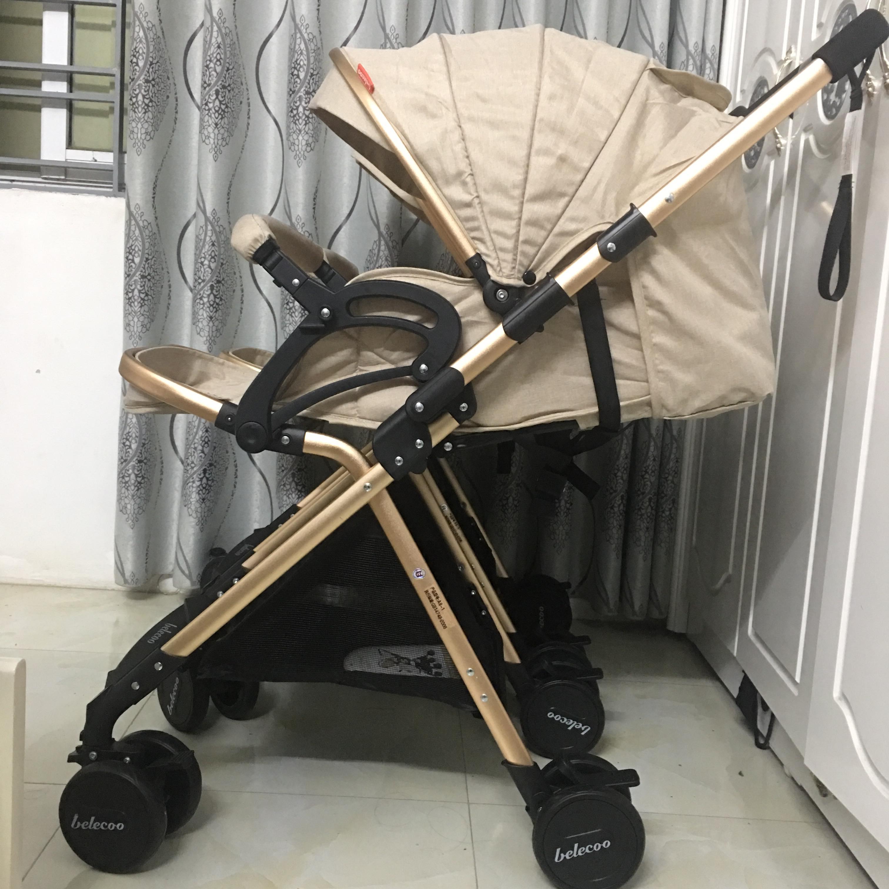 Xe đẩy đôi cao cấp 2 chiều gấp gọn siêu đẹp cho bé