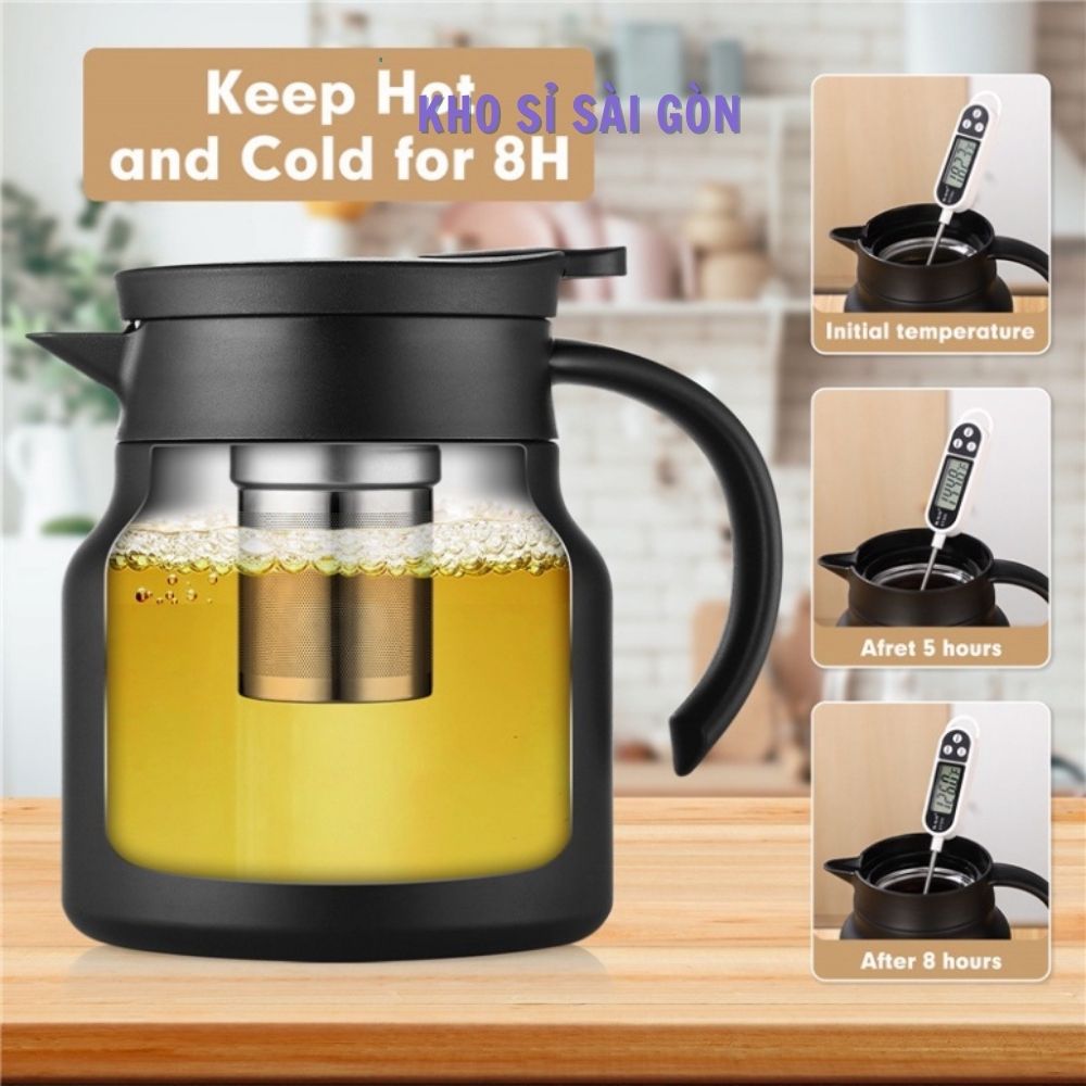 Ấm pha trà, Bình pha trà giữ nhiệt inox dung tích 1000ml