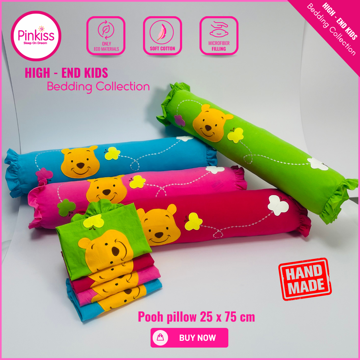 Gối ôm PINKISS trẻ em kích thước 25x75cm