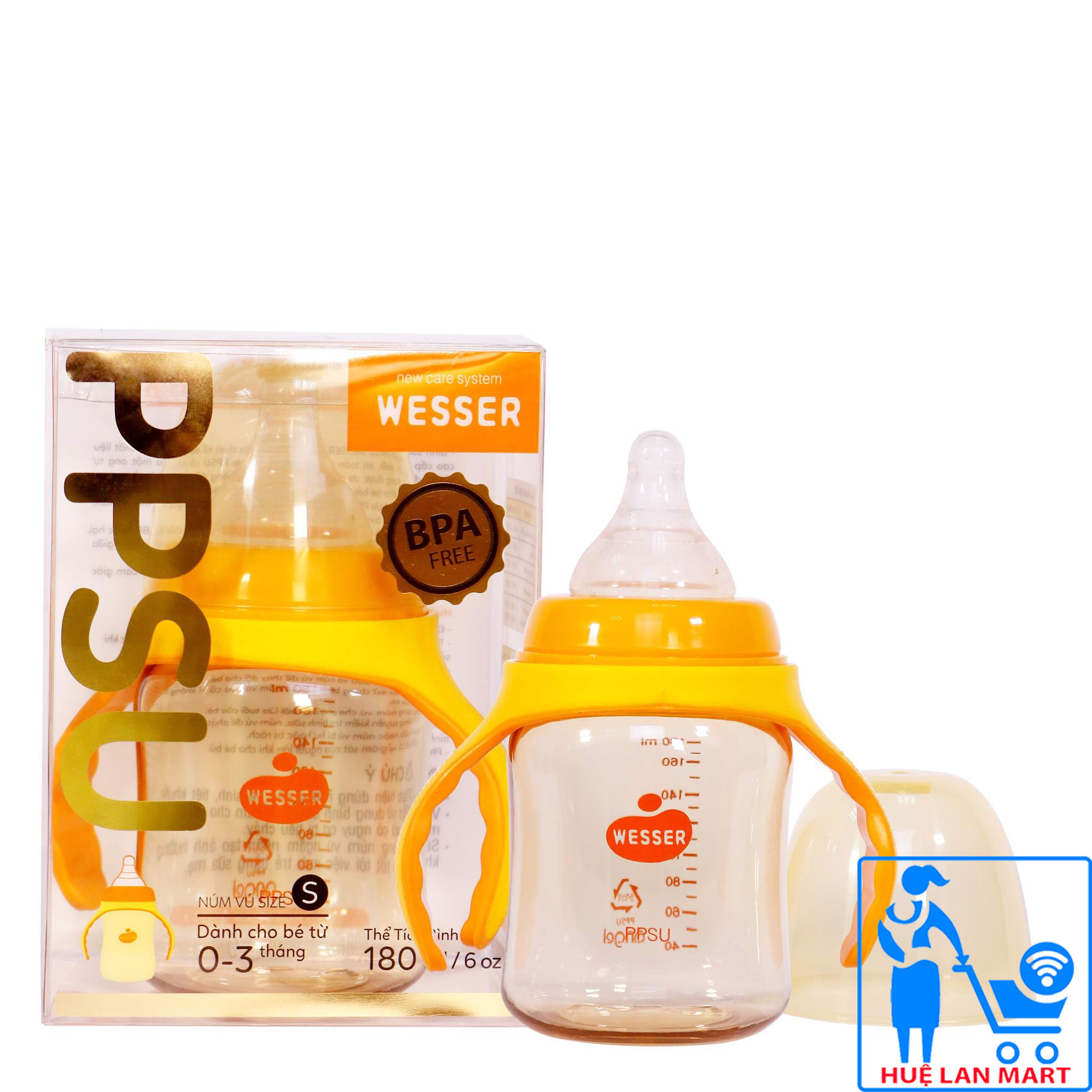 Bình Sữa Wesser PPSU Cổ Rộng 180ml/260ml