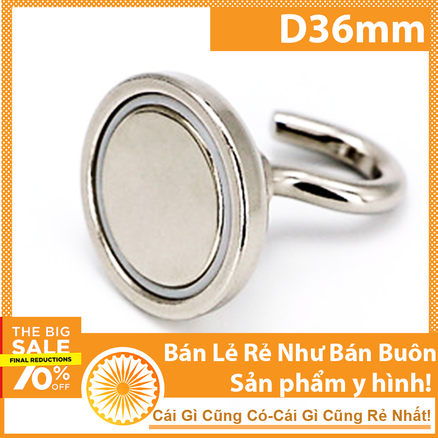 Nam châm móc treo giữ đồ D36mm 8KG