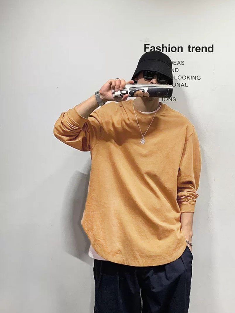 Áo thun Tay dài Lai bầu N95 CVC Basic Unisex