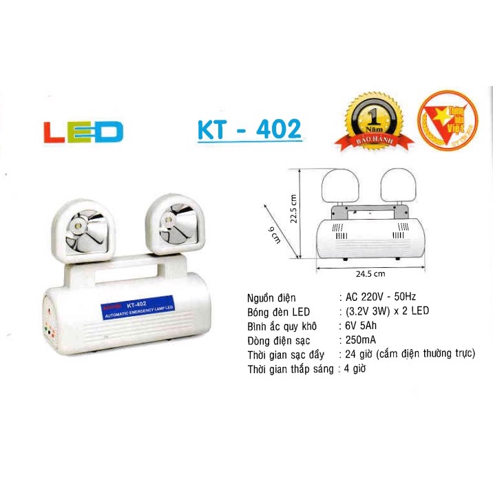 Đèn sự cố chiếu sáng khẩn cấp Kentom KT 402