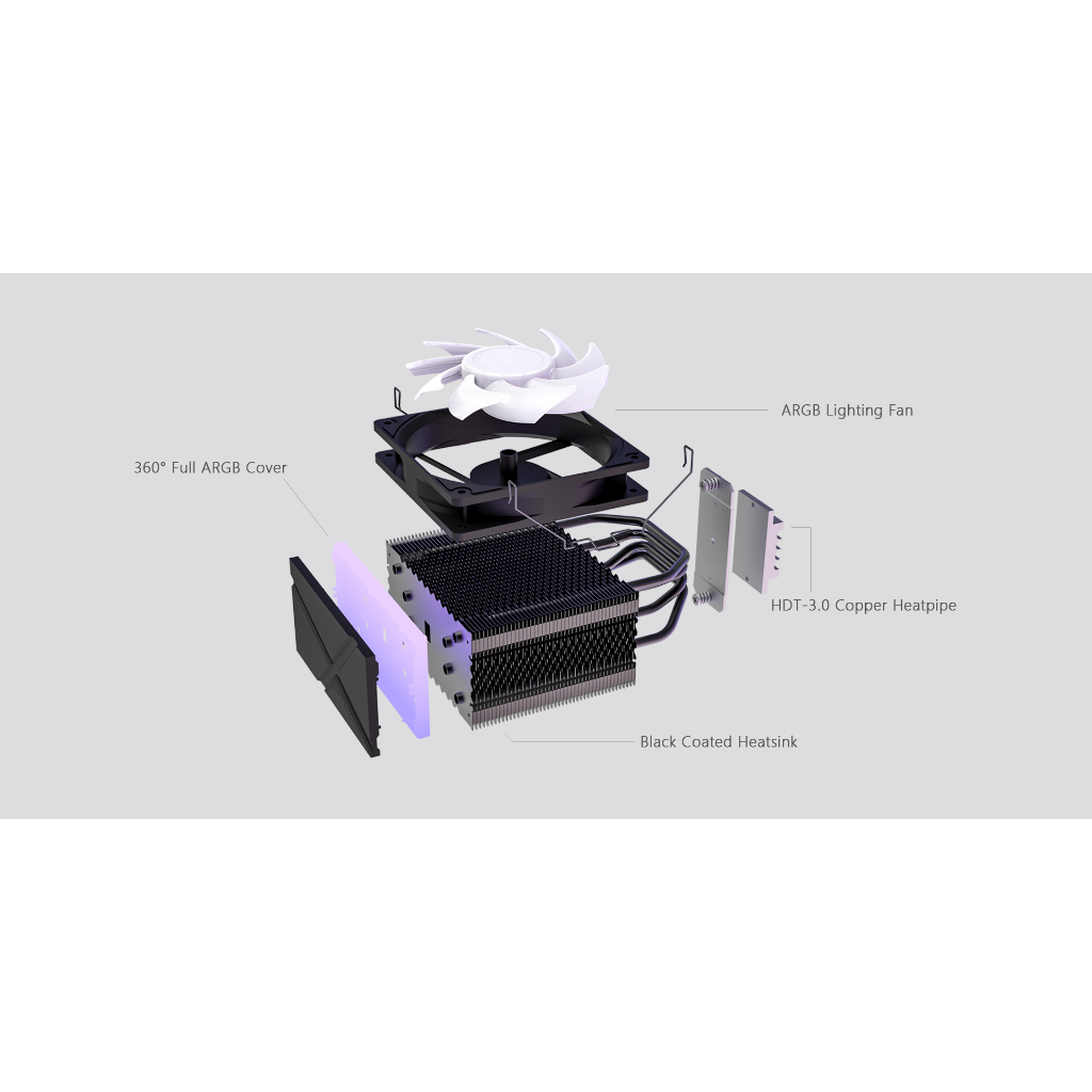 TẢN NHIỆT KHÍ CPU ID-COOLING SE-214-XT ARGB (LGA1700) White/ Black