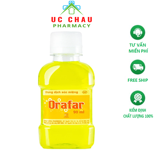 Dung dịch Súc miệng ORAFAR (Chai 90ml), Bảo vệ răng miệng, sạch mùi hôi