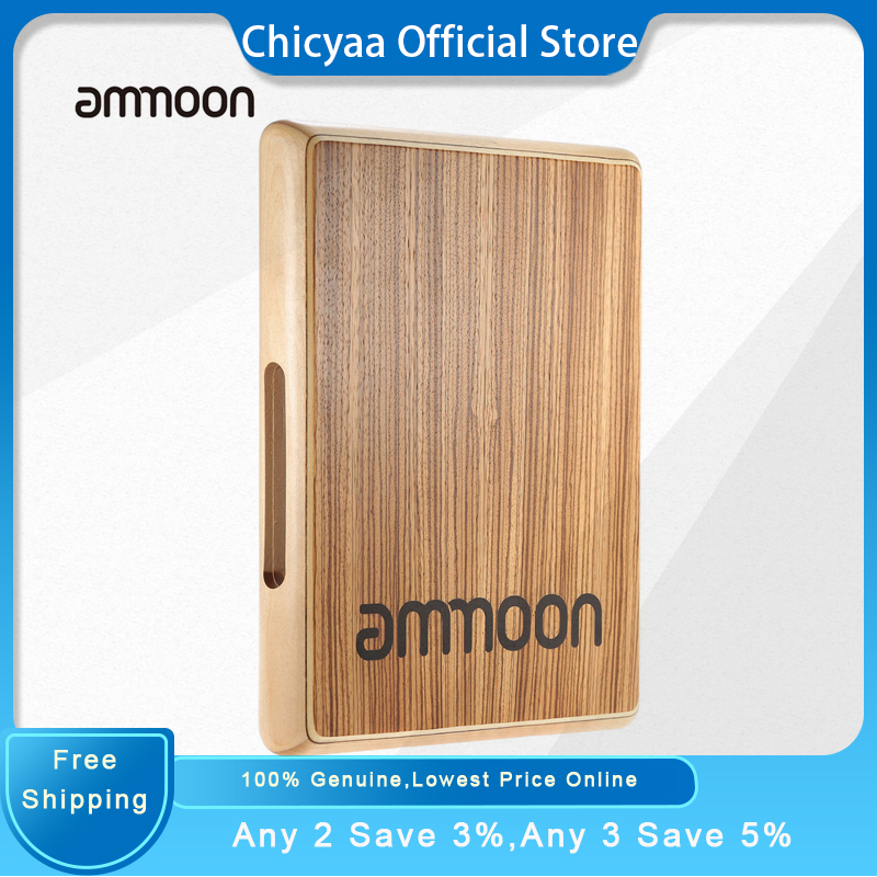 Ammoon Nhỏ Gọn Du Lịch Cajon Trống Tay Phẳng Perussion Cụ 31.5*24.5*4.5Cm