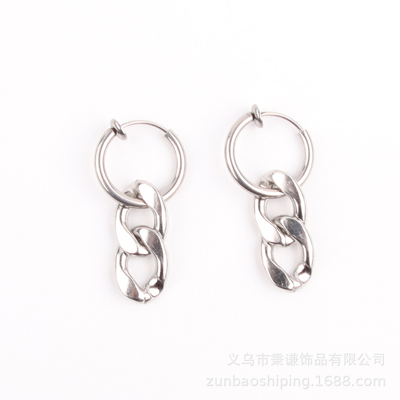 1 chiếc bông tai inox nam nữ khoen tròn bấm và không bấm lỗ thời trang hàn quốc- btktnnqc