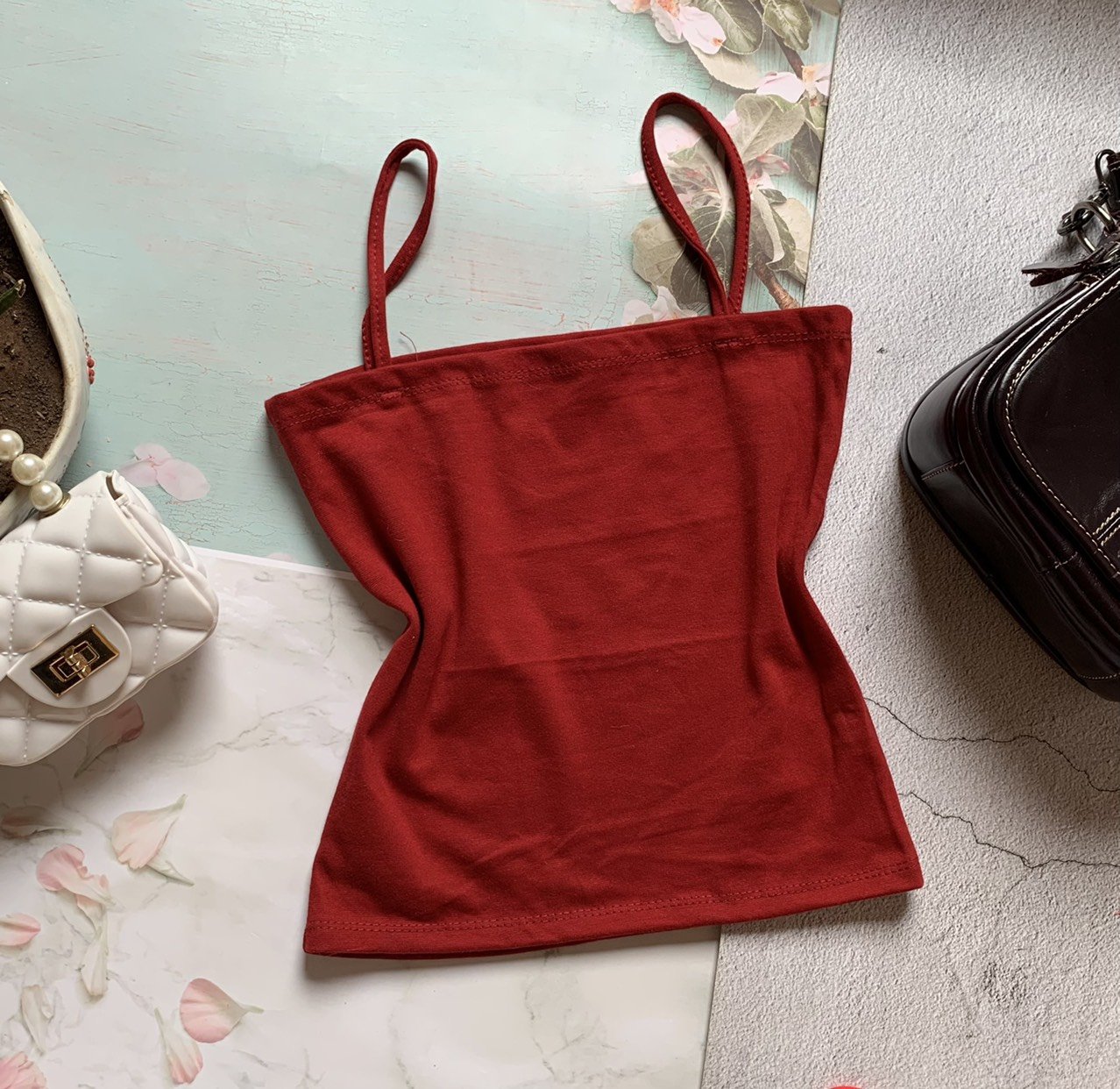 Áo 2 dây croptop áo hai dây dáng ôm dây bản to chất liệu cotton mịn mát