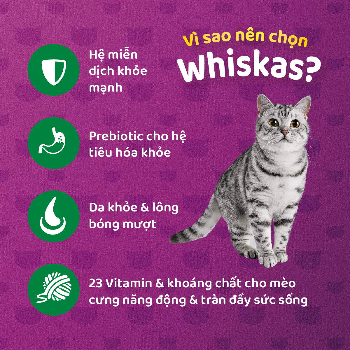 Thức ăn mèo Whiskas túi 1.2kg