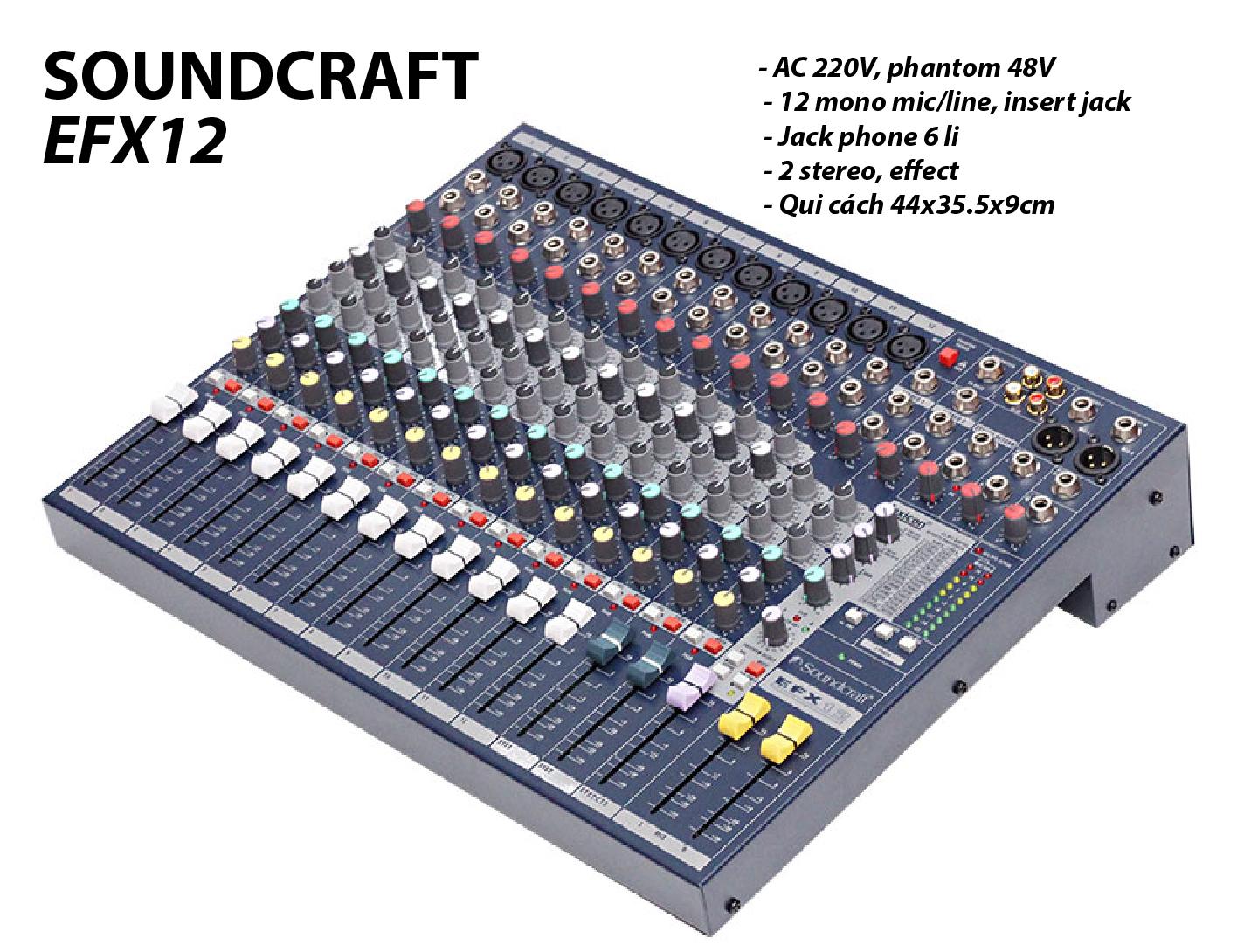 [HCM][Trả góp 0%]Mixer Soundcraft EFX12