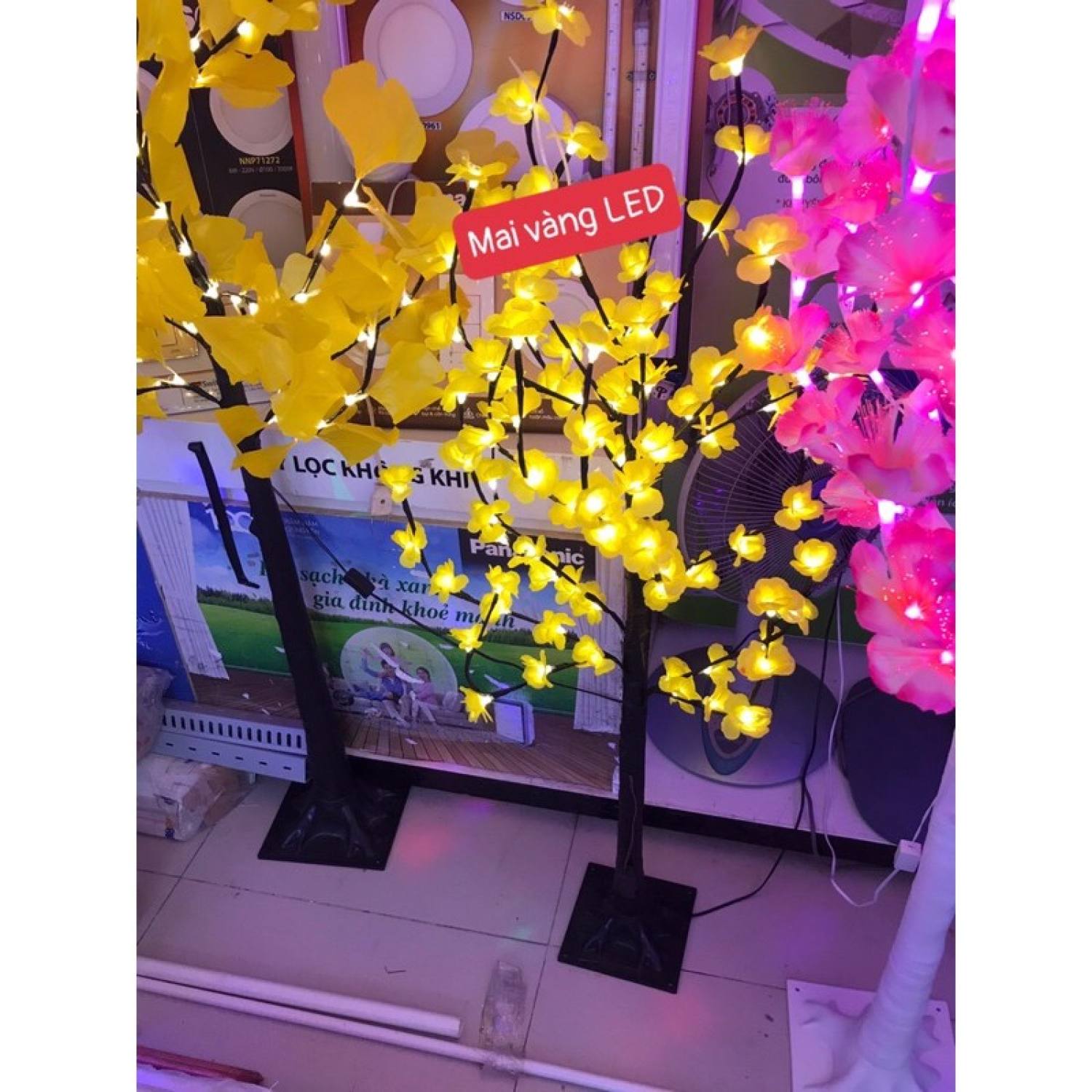 Cây Hoa ĐÀO 🌸 LED - Hoa MAI 🌼 LED (cao 1.2m)