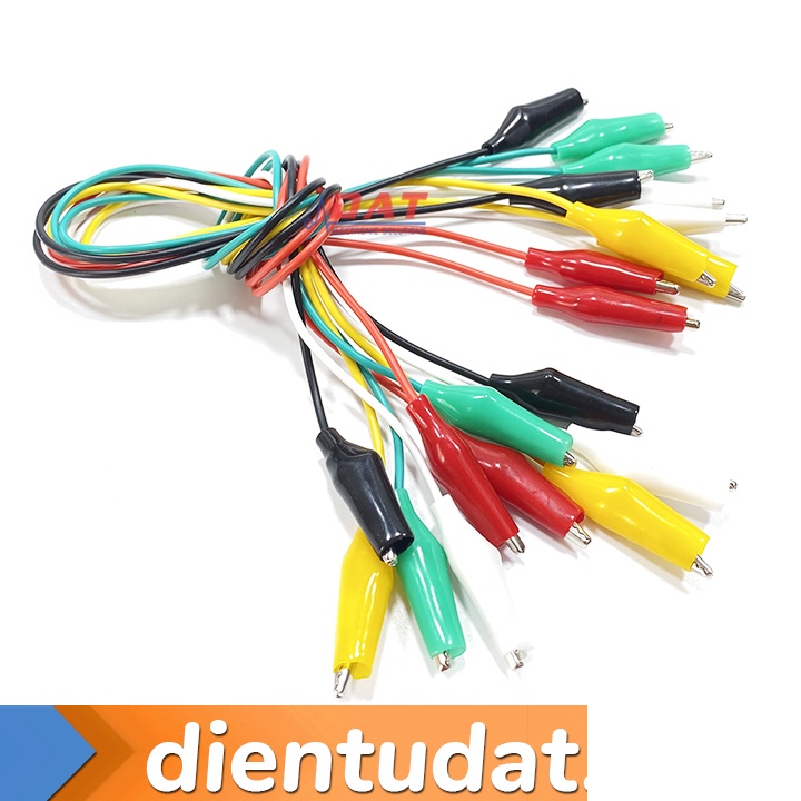Bộ 10 Dây Kẹp Cá Sấu Nhiều Màu