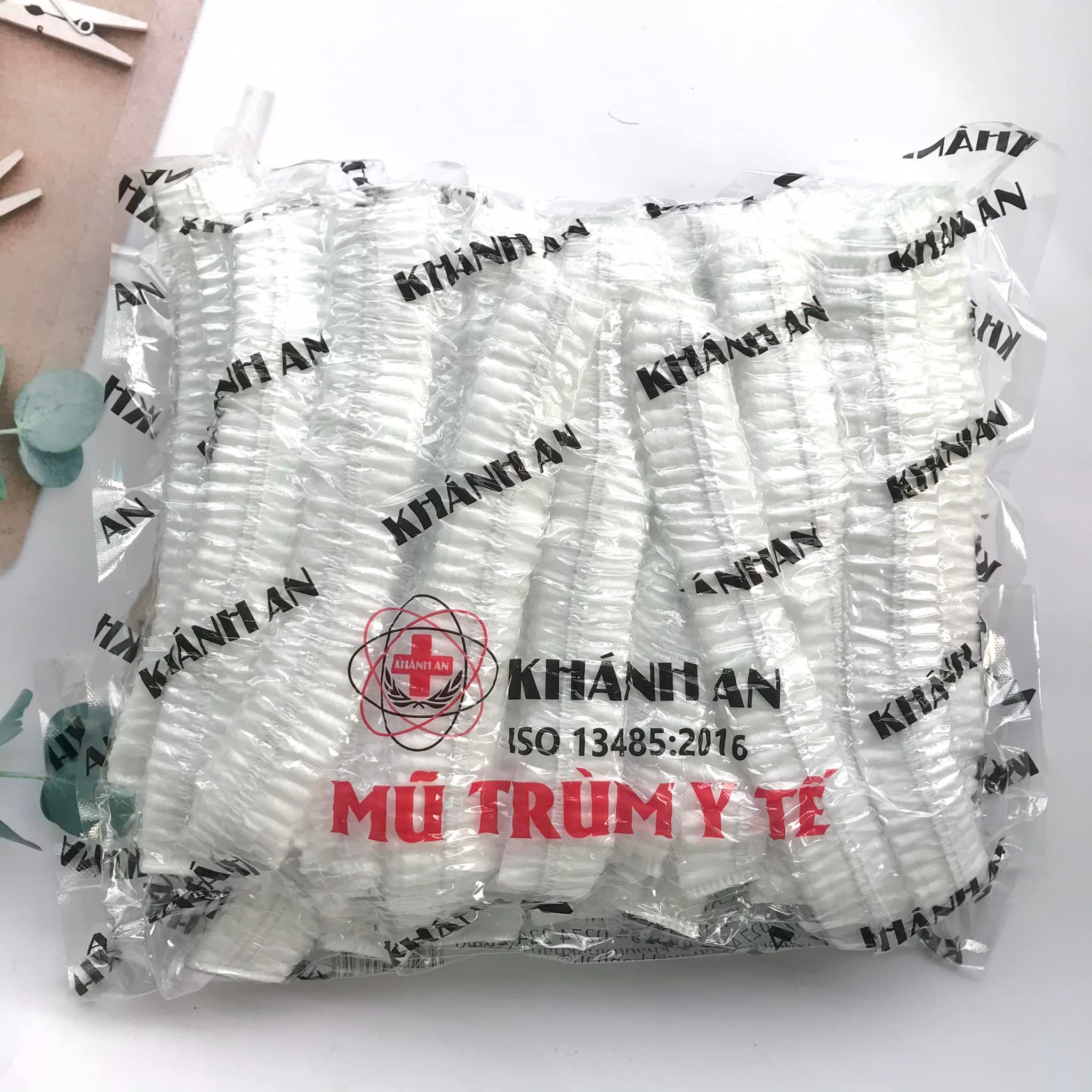 Mũ trùm đầu mũ sâu dùng trong y tế spa thẩm mỹ viện mũ Chùm Đầu - 100 cái màu xanh Khánh An