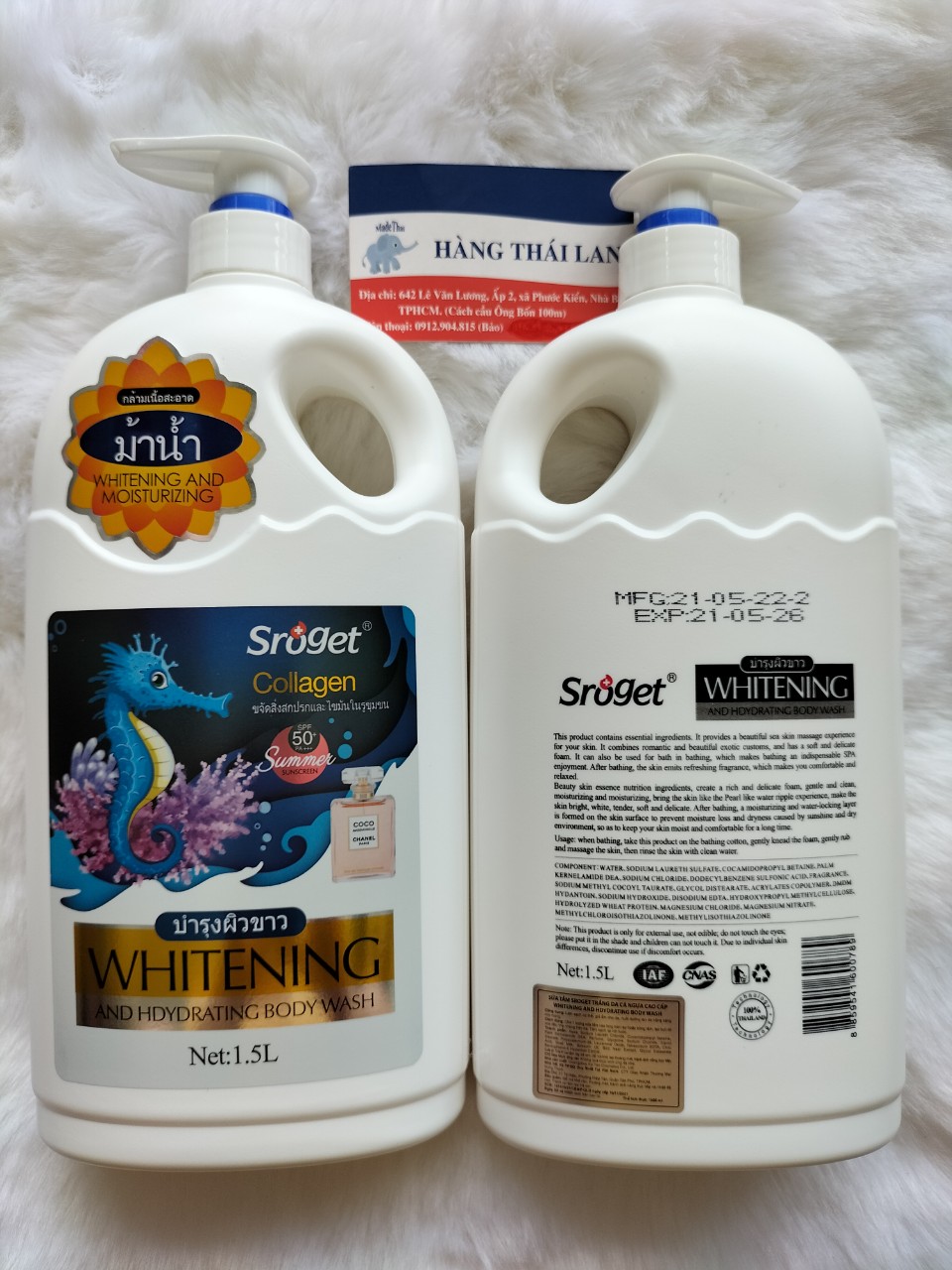 Sữa tắm Sroget Thái Lan trắng da cao cấp 1500ml