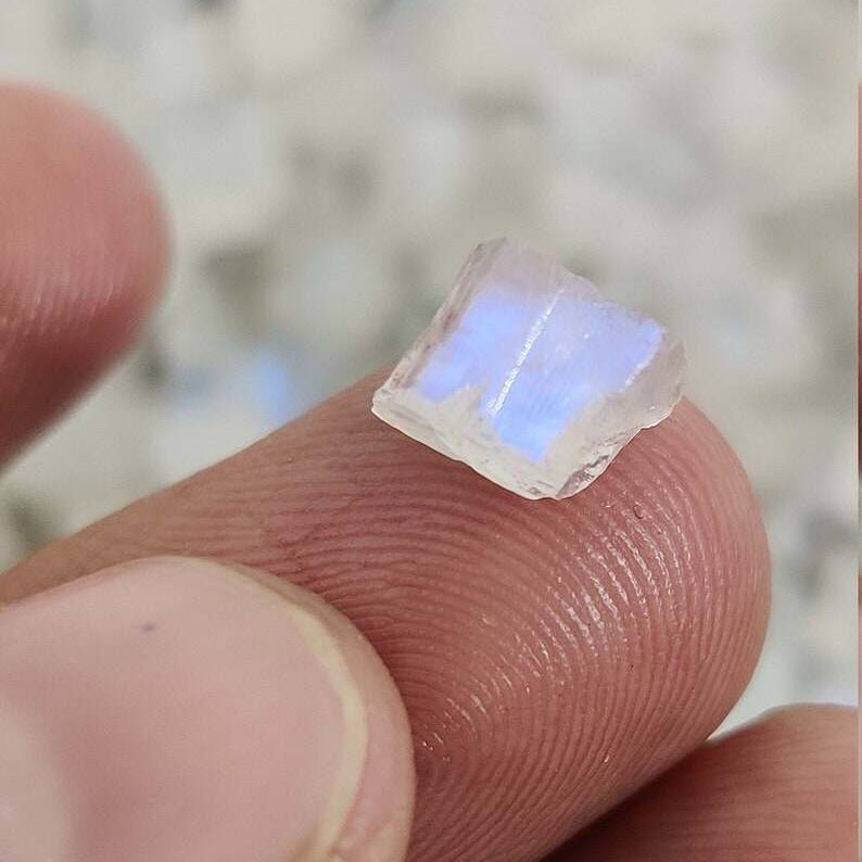 Natural Rainbow Moonstone Raw White Rainbow Moonstone Rough Raw Crystal