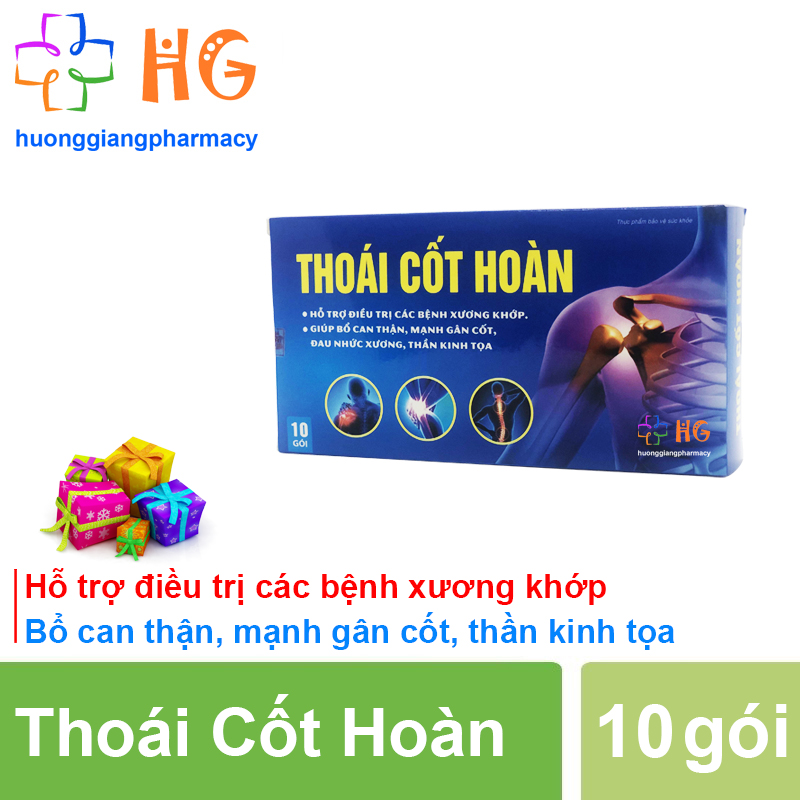 Thoái Cốt Hoàn - Giúp hỗ trợ các bệnh xương khớp. Bổ can thận, mạnh gân cốt, thần kinh tọa (Hộp 10 gói)