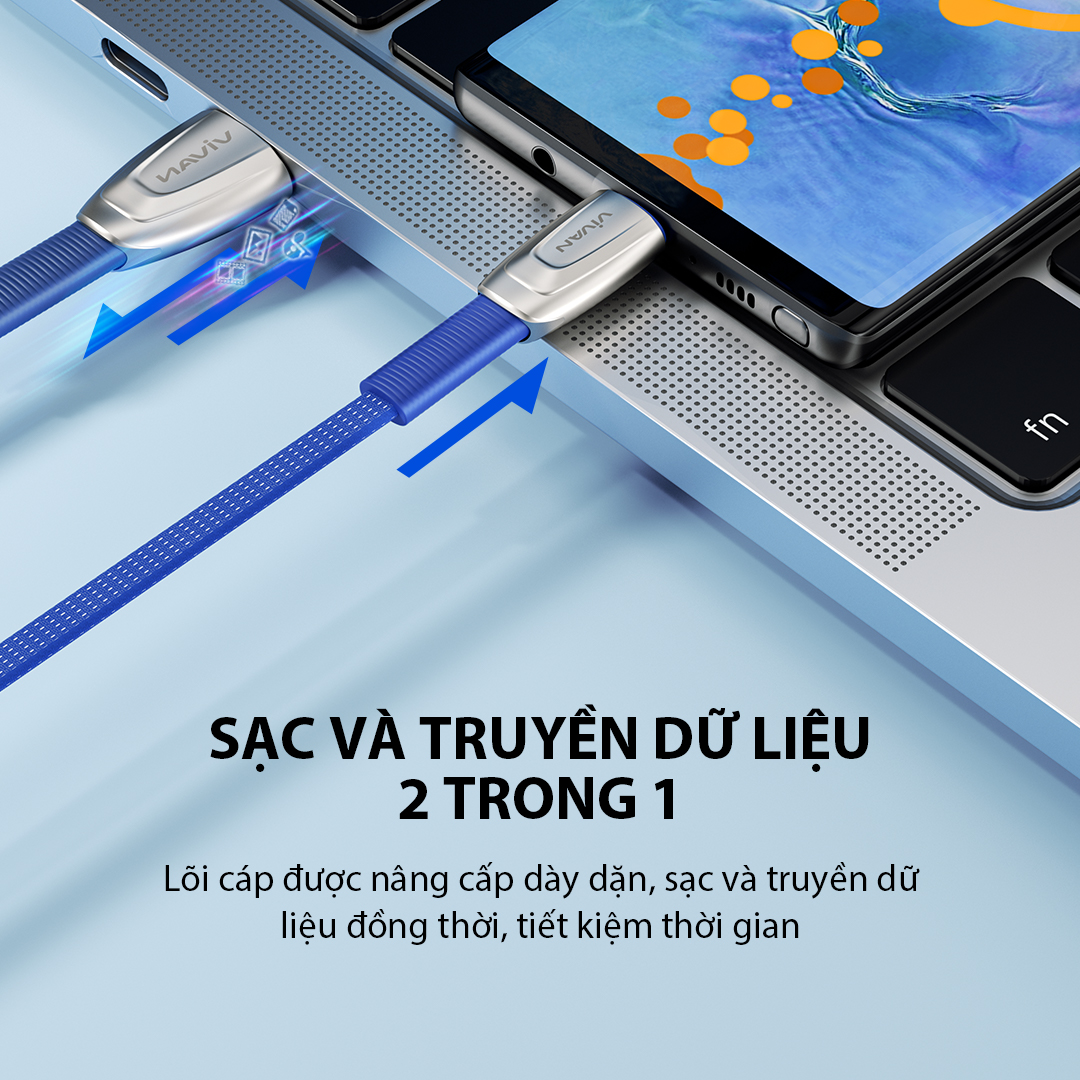 Cáp Sạc Nhanh Iphone/ Type-C/ MICRO USB  VIVAN 3A chiều dài 1m cáp sạc iphone ipad samsung xiaomi oppo vivo huawei chất liệu dây dù chống rối l hàng chính hãng