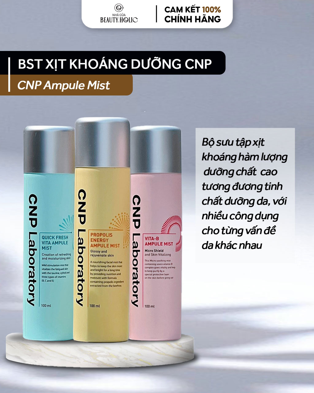 [Nhacuabeautyholic] Xịt khoáng CNP LABORATORY AMPULE MIST