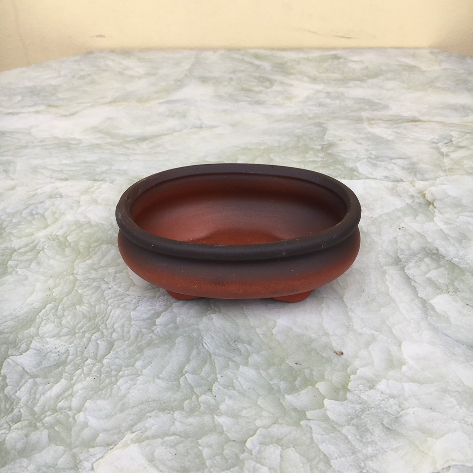 Chậu bonsai Ovan mini đất nung gốm Bát tràng 1 size BM-149