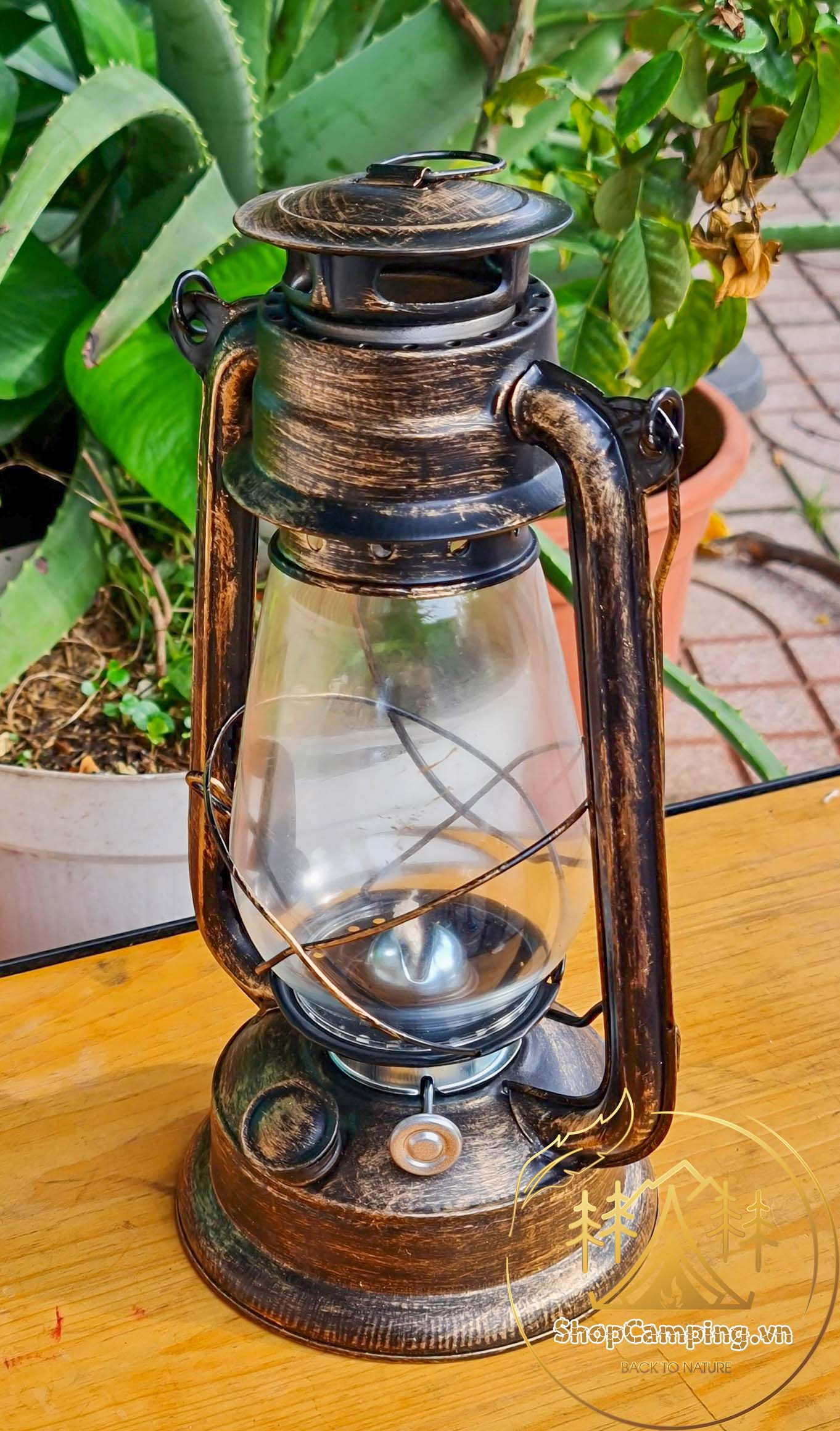 Đèn bão đèn dầu size lớn 31cm decor trang trí nhà cửa, đèn măng xông cắm trại dã ngoại cổ điển Camping VietNam