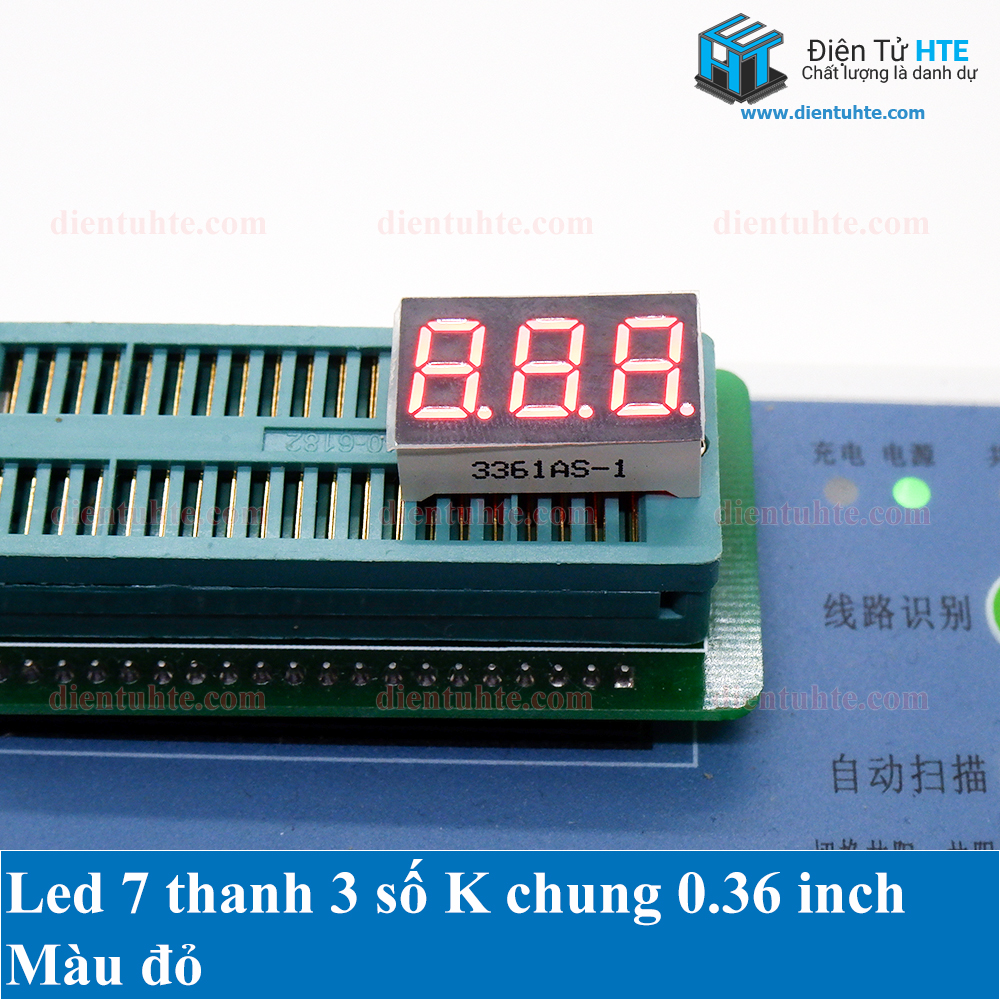 Bộ 2 led 7 thanh 3 số k chung 0.36 inch - màu đỏ