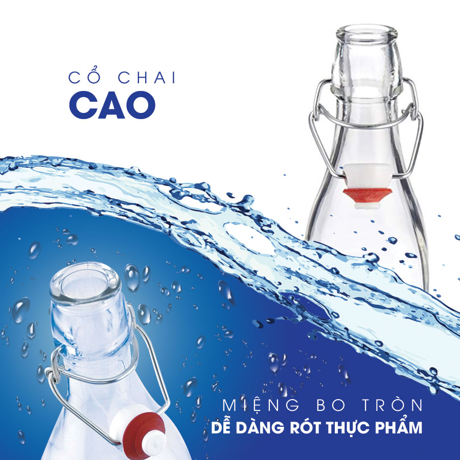 [ĐỦ SIZE - ITALIA] Chai thủy tinh nắp cài Giara (Bormioli Rocco)