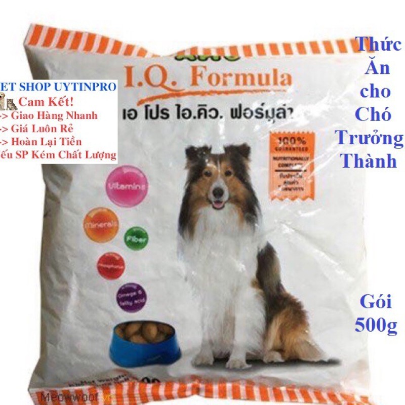 THỨC ĂN CHO CHÓ LỚN APro I.Q. Formula Dạng hạt Túi 500g Xuất xứ Thái lan