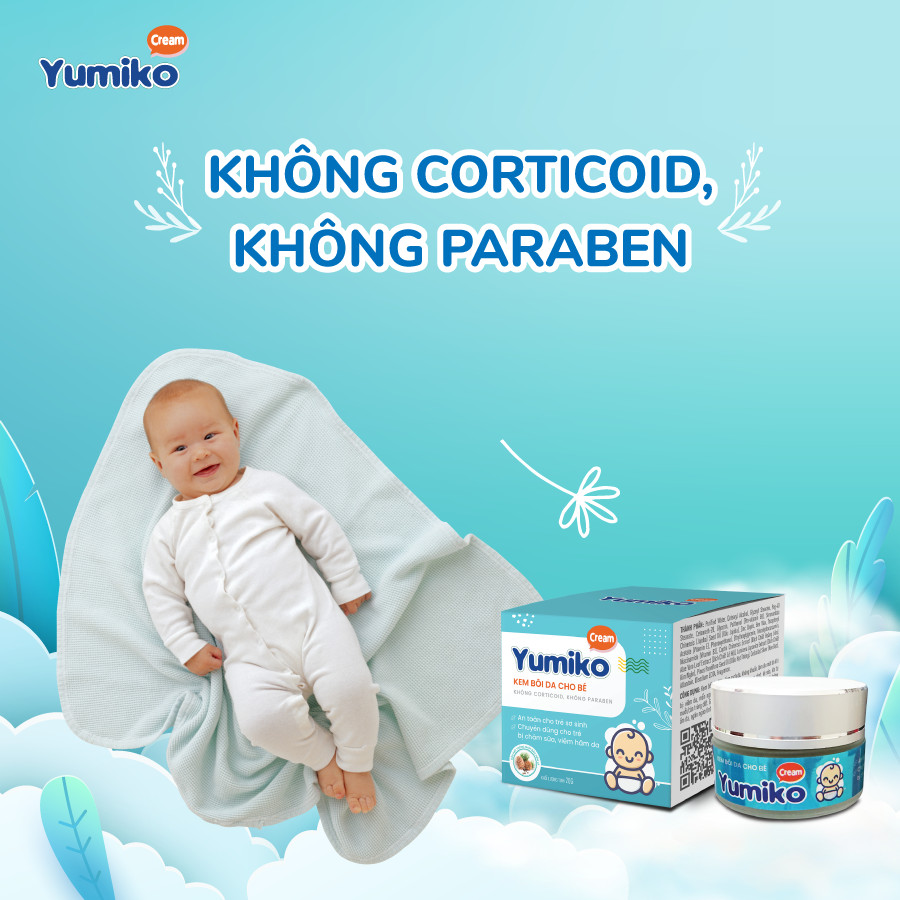 Kem bôi chàm sữa viêm da cho bé Yumiko