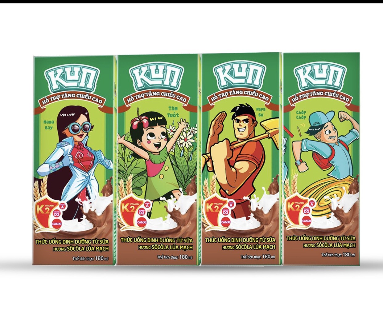 Thùng 48 hộp 180ml Sữa tươi KUN socola có thạch