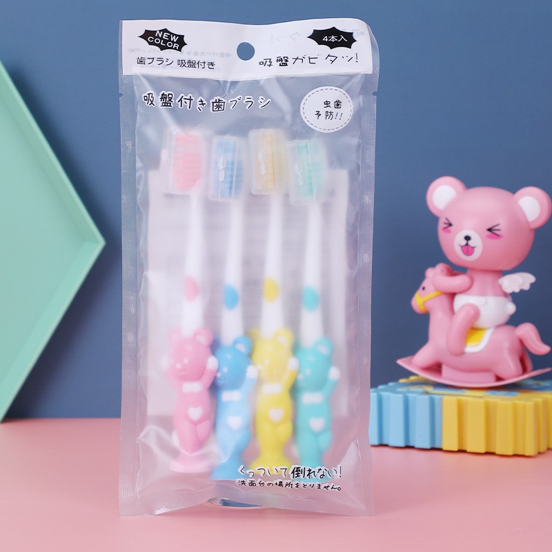 Sét 4 Bàn Chải Đánh Răng Cho Bé Hình Thỏ Và Gấu