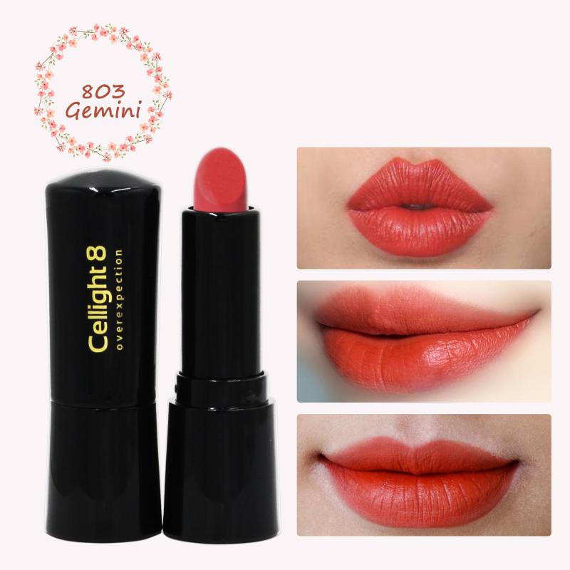 Son môi mini thiên nhiên không chì Cellight 8 Eco Lipstick - 803 - Gemini - Đỏ Tươi - (2g) giá rẻ