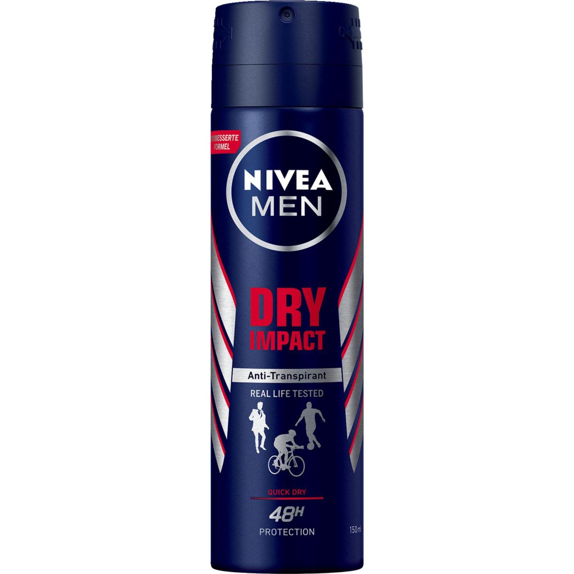 Xịt Khử Mùi 48h Nivea Men Dry Impact 150ml