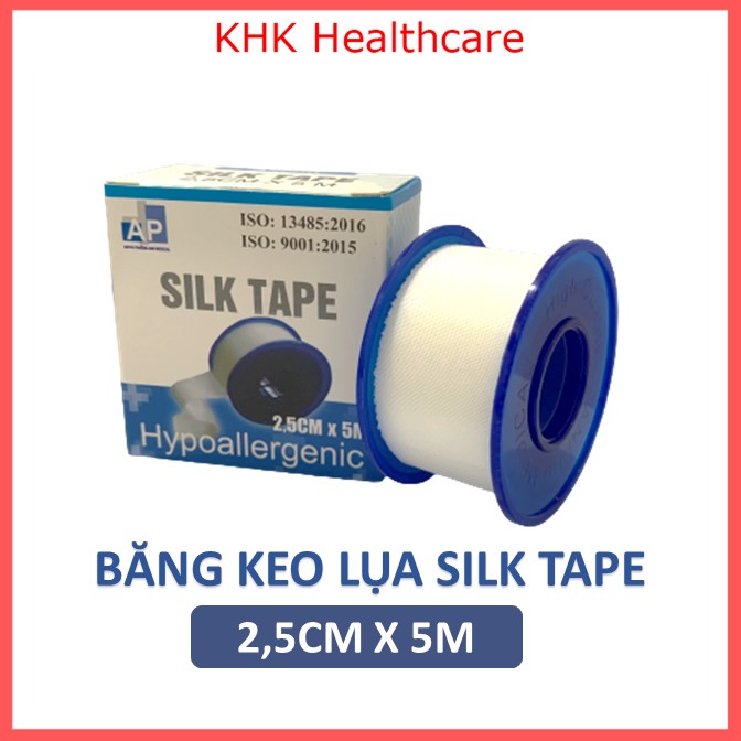 Băng keo lụa Silk Tape An Phú 2,5cm x 5m dụng cụ sơ cứu KHK Healthcare