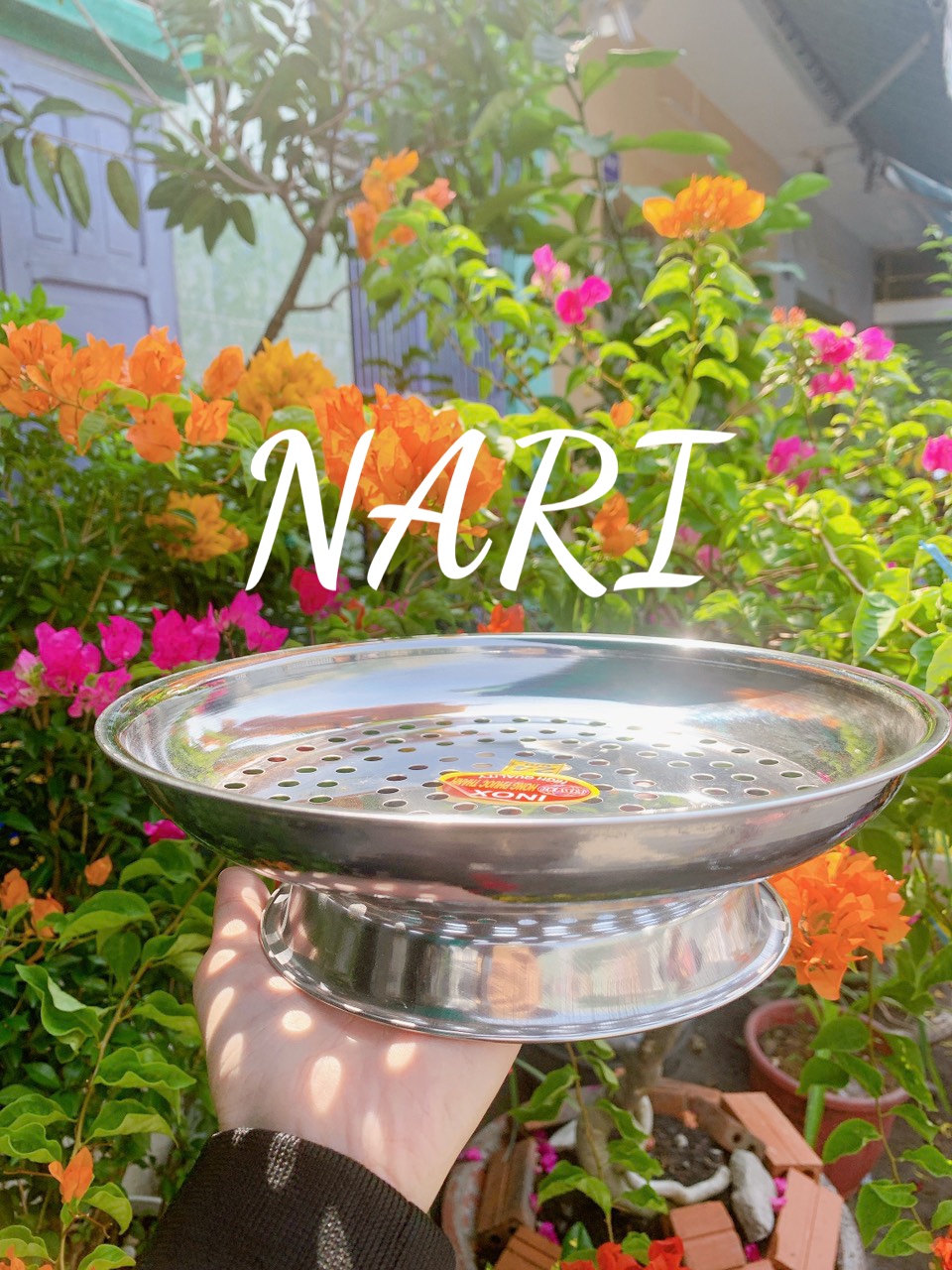 Vỉ Xửng Hấp Inox Cao Cấp Hồng Phước Thanh dùng có nồi lẩu nồi hấp mực tôm rất tiện dụng - gia dụng Nari