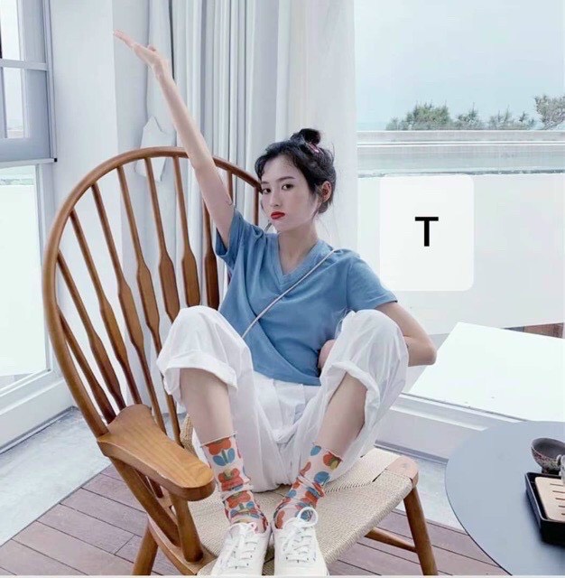 Áo Croptop nữ form rộng Unisex trơn Freesize 45-70kg áo thun nam form rộng tay lỡ áo phông nữ form rộng