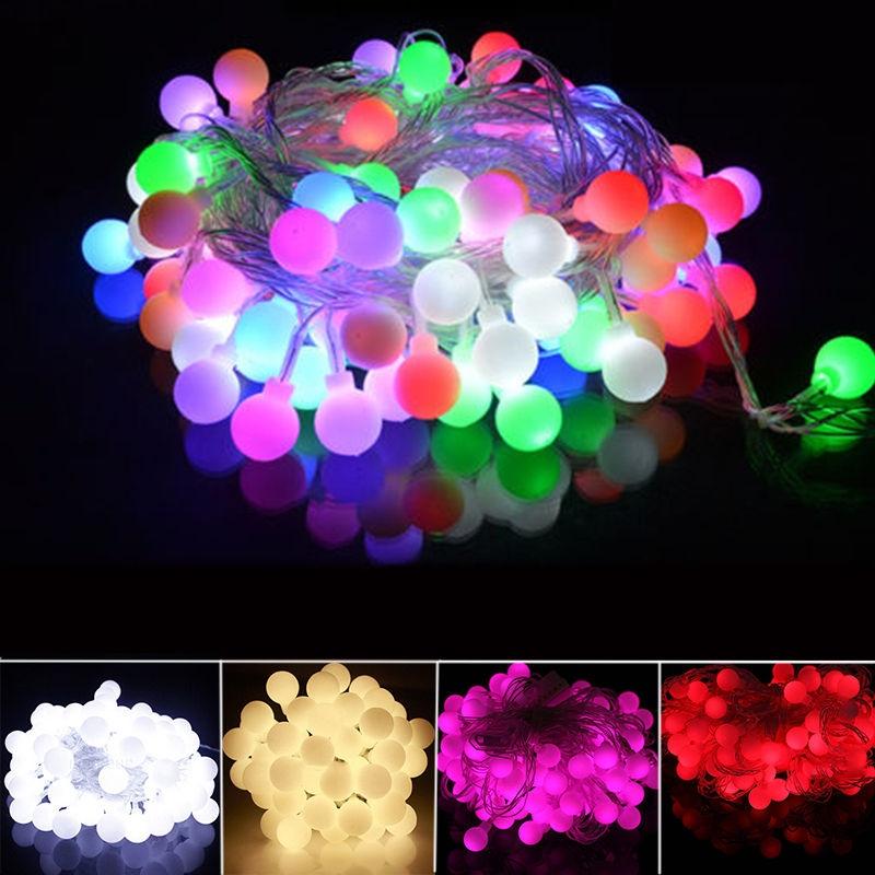 Dây đèn led hình bóng bi chớp nhiều màu dài 4m