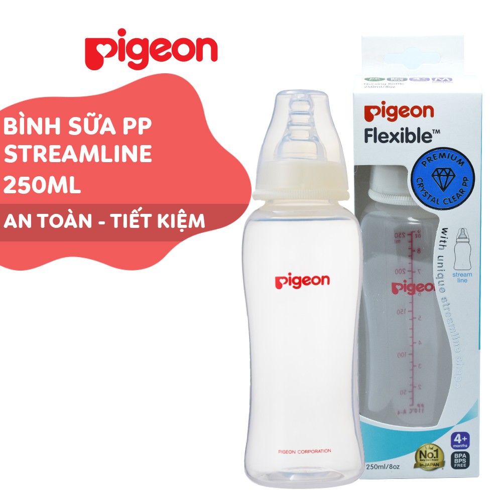 (Chính Hãng) Bình sữa Pigeon Streamline 150ml và 250ml