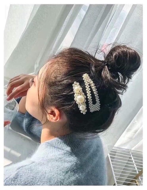 Set 4 kẹp tóc ngọc trai