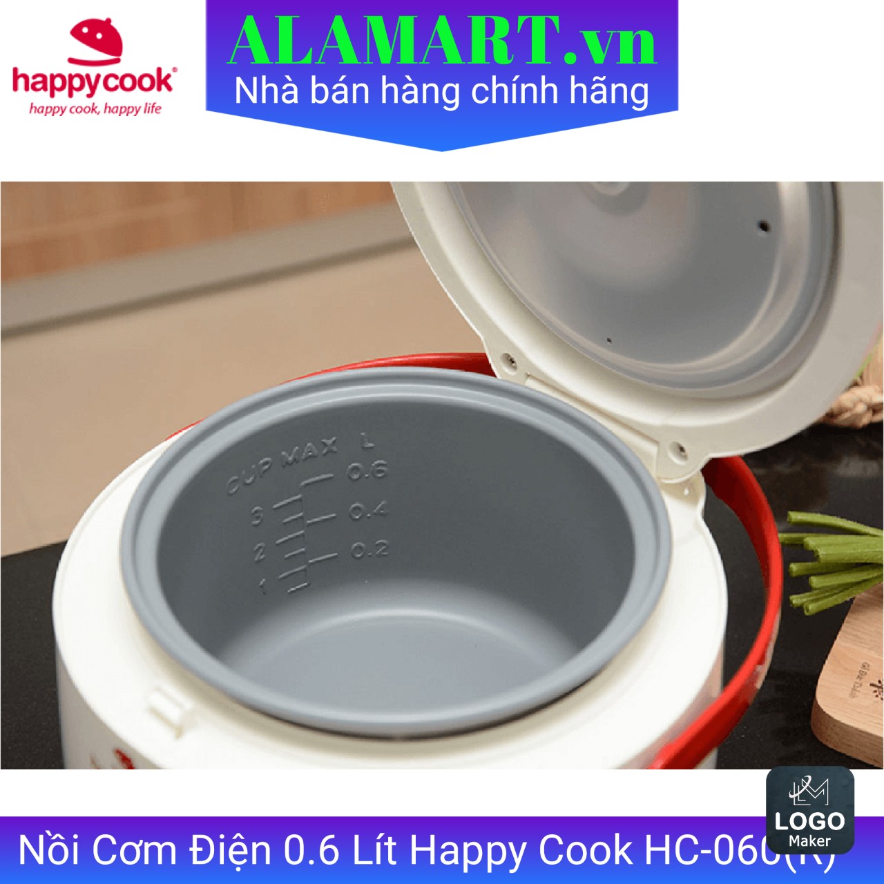 Nồi cơm điện Happy Cook 0.6L HC-060R