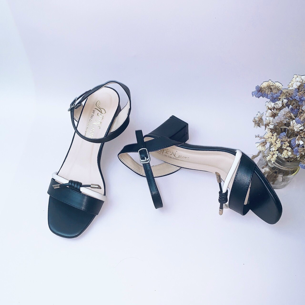 [ẢNH THẬT] Giày cao gót sandal 5 phân quai ngang 85002