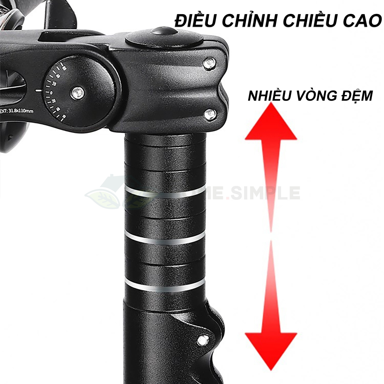 Phụ Kiện Nâng Tay Lái Xe Đạp Hợp kim nhôm Bộ nối tăng chiều cao ghi đông dễ dàng lắp đặt an toàn và bền