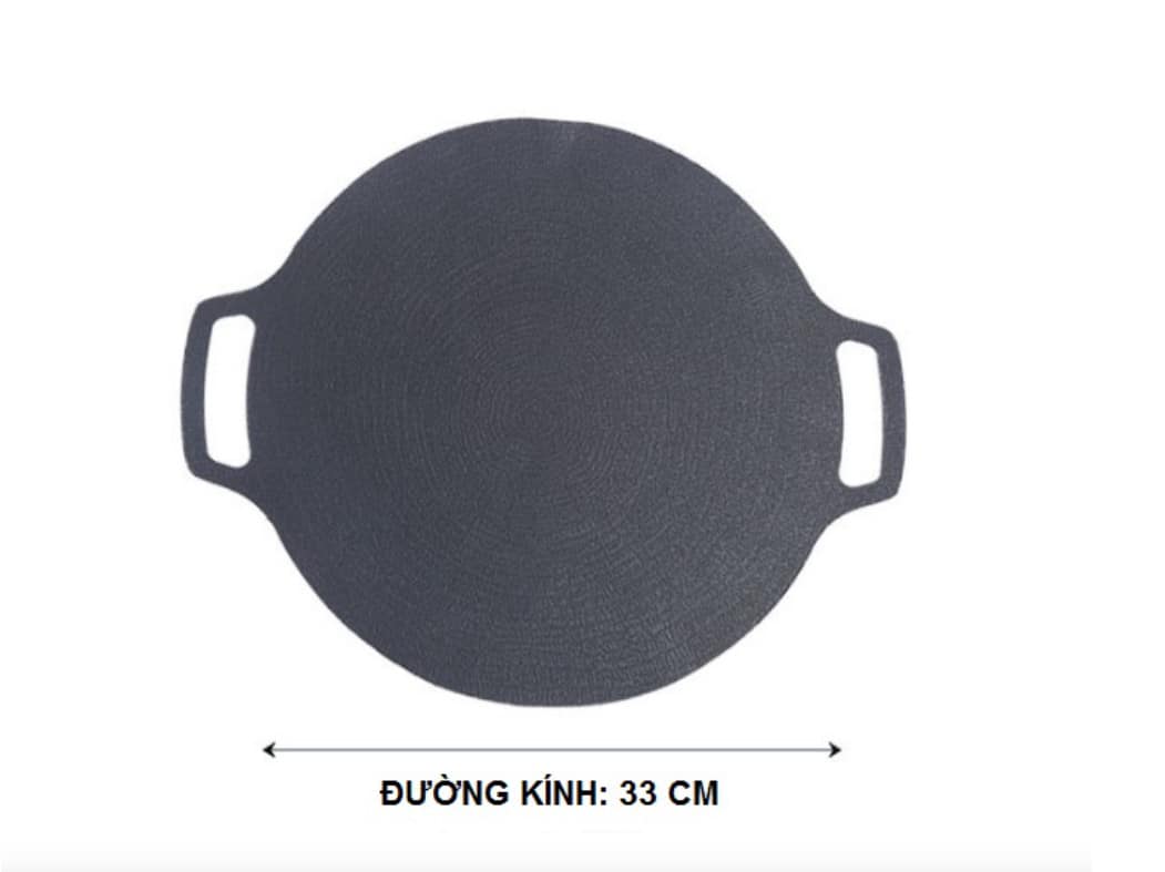 [CHẢO NƯỚNG BBQ 34CM] Chảo nướng đá chống dính EGP-33G Ecoramic Hàn Quốc, Kích Thước 34Cm, thích hợp dã ngoại nướng BBQ.