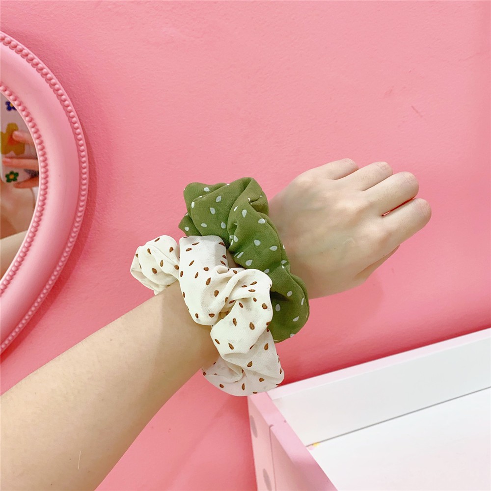 Buộc tóc scrunchies Buộc tóc chấm bi 1021N -HD365