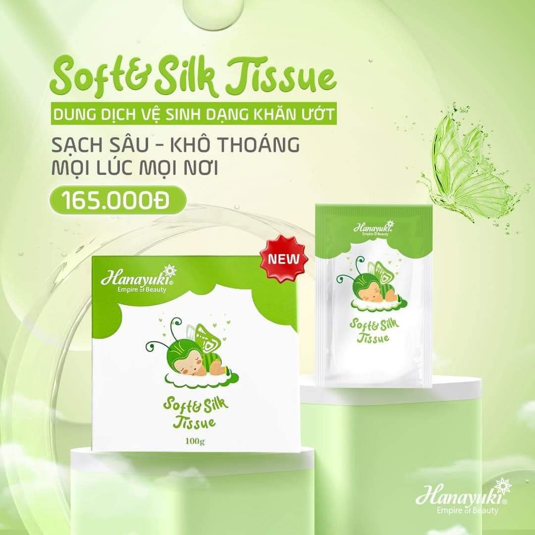 [Hàng Mới] Khăn Giấy Ướt Phụ Khoa HANAYUKI - Soft & Silk Tissue