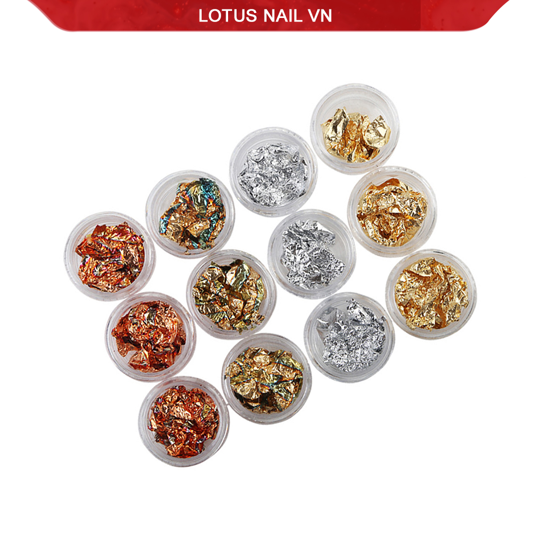 Set giấy nhún nail, giấy bạc trang trí móng đủ màu