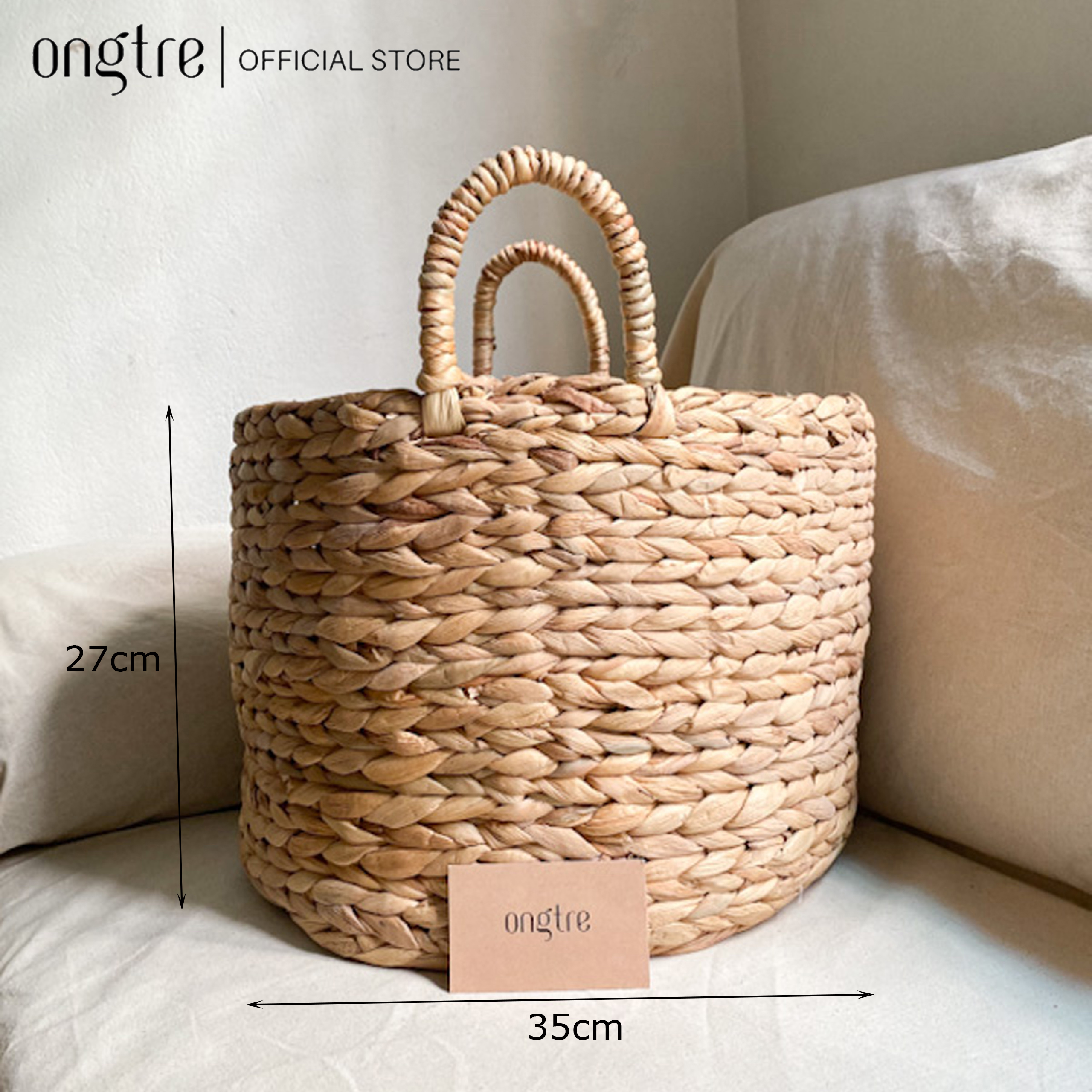 Giỏ lục bình tròn có tay cầm đủ size  ongtre® (Vietnam)